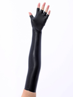 Gants de latex noirs à doigts ouverts Déguisements Halloween