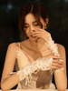 Gants de mariage Accessoire court Gants de mariée en tulle dentelle