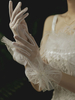 Gants de mariage Accessoire court Tulle Dentelle Perles Gants de mariée perlés