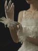 Gants de mariage Accessoires courts Gants de mariée en dentelle de tulle