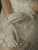Gants de mariage Accessoires courts Gants de mariée en dentelle de tulle