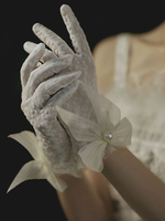 Gants de mariage Accessoires courts Gants de mariée en dentelle de tulle