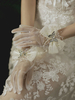 Gants de mariage Accessoires courts Gants de mariée en dentelle de tulle