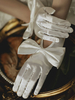 Gants de mariage accessoires courts nœuds satin mat