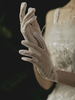 Gants de mariage Accessoires courts Tulle Perles Gants de mariée