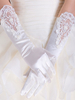 Gants de mariage Gants de mariée en dentelle tissée élastique en satin