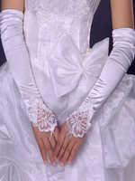 Gants de mariage Gants de mariée en satin tissé élastique