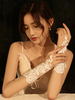 Gants de mariage Gants sans doigts Accessoire court Gants de mariée en dentelle de tulle