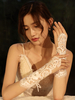 Gants de mariage Gants sans doigts Accessoire court Gants de mariée en dentelle de tulle