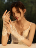 Gants de mariage Gants sans doigts Accessoire court Gants de mariée en dentelle de tulle