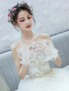 Gants de mariage longueur de poignet tulle volants appliques gants de mariée vintage