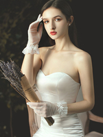 Gants de mariage Longueur du poignet Gants de mariée en dentelle de tulle