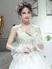 Gants de mariée Tulle Longueur poignet Volants Accessoires de mariage Ivoire