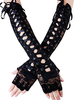 Gants Femme Creusante en Dentelle avec Noeud Unicolore