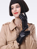 Gants femme hiver noir en cuir PU avec peluche
