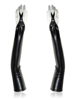 Gants Femmes Zentai Gant Sexy Noir Métallique Brillant Verni Déguisements Halloween
