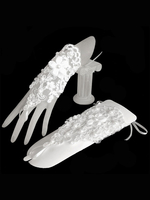 Gants Mitaines en dentelle blanc de fiançailles Longueur de poignet
