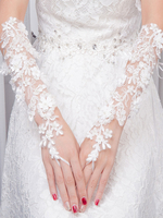 Gants Mitaines en dentelle ivoire de mariage Longueur de coude
