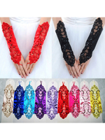 Gants Mitaines en lycra elasthanne de fiançailles Longueur de coude