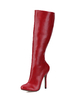 Genou-longueur bottes talon haut féminin Bourgogne Round Toe Stiletto bottes