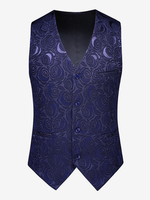 Gilet De Costume Coupe Cintré Grande Taille Homme Mariage Sans Manches Boutons