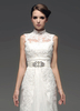 Gilet de mariage mariée dentelle ivoire sans manches tulle