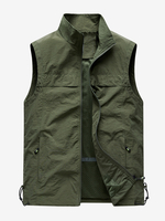 Gilet de pêche classique dextérieur pour hommes imperméable respirant multi-poches gilet décontracté