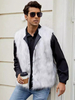 Gilet En Fausse Fourrure Blanc Hiver Chaud Hommes Sans Manches