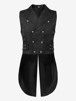 Gilet en fibre de polyester sans manches vintage noir vintage costumes rétro pour homme