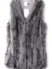 Gilet fausse fourrure femme Manteau gris Polyester veste fausse fourrure