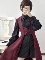 Gilet Gothique Lolita Manteaux Bordeaux Top Prince Lolita