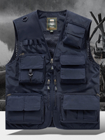Gilet grande taille pour homme avec plusieurs poches et design réfléchissant