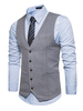 Gilet homme 2021 Veste Col V bouton poche régulier slim gris clair