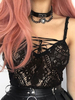 Gilet noir pour femmes Top gothique sans manches en coton Top gothique cool
