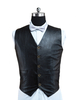 Gilet noir steampunk rétro en cuir moulant Déguisements Halloween