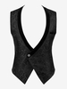 Gilet Noir Vintage Top Rétro Sans Manches Polyester Fibre Top Rétro Costumes Pour Homme