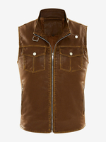 Gilet rétro délavé en velours pour homme gilet dhiver grande taille