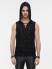 Gilet sans manches en maille ajourée en soie pour homme style punk rock