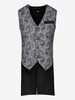 Gilet sans manches en polyester et fibre de polyester imprimé floral vintage noir vintage costumes rétro pour homme