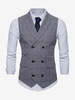 Gilets Habillés Hommes Col Rabattu Boutons Gris Clair Mariage Formel Cérémonie