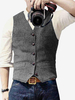 Gilets Habillés Pour Hommes Business Classique Col En V Boutons Chic Noir