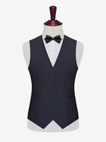 Gilets Habillés Vintage Hommes Business Boutons Bleu Marine Foncé