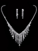 Glands mariage collier de bijoux en argent strass ensemble de bijoux boucles doreilles de mariée et collier