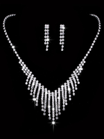 Glands mariage collier de bijoux en argent strass ensemble de bijoux boucles doreilles de mariée et collier
