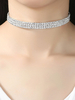 Glitter Collier Ras Du Cou Argent Strass Collier Bijoux De Fête De Noël