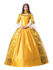Golden Costumes Rétro Dentelle À Volants Imprimé Floral Époque Victorienne Style Set Mat Satin Ball Femmes Robe Vintage Vêtements Déguisements Halloween