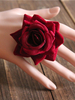 Gothic Lolita anneaux Bourgogne soie Rose Lolita anneaux Déguisements Halloween