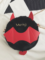 Gothic Lolita Bag Sac à bandoulière court en peluche noir Accessoires Lolita