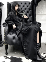 Gothic Lolita Blouses Noir Manches longues Métalliques Shirt