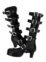 Gothic Lolita bottes Kitten Heel plate-forme Style Punk boucle avec boucle Déguisements Halloween